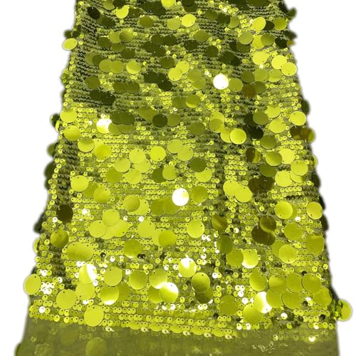 Blausky 125cm x 1 Yard Paillettenstoff,Glitzer Stoff Kleiderstoff Dekostoff mit Extra groß Runde Pailletten Party Stoff zum Basteln für Nähen Kleide Tutu-Röcke Bekleidungsdesign,Grasgrün Blausky 125cm x 1 Yard Paillettenstoff,Glitzer Stoff Kleiderstoff Dekostoff mit Extra groß Runde Pailletten Party Stoff zum Basteln für Nähen Kleide Tutu-Röcke Bekleidungsdesign,Grasgrün von Blausky