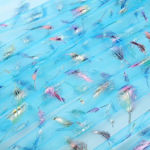 Blausky 150cm x 3m Tüll Stoff,Federtüll Meterware Sparkly Stoff Tüll Netz Netzstoff Dekostoff zum Nähen Tüll mit Bunte Federn Glitzer Tüll für DIY Basteln Tutu Rock Bogen Tischdeko,Blau Blausky 150cm x 3m Tüll Stoff,Federtüll Meterware Sparkly Stoff Tüll Netz Netzstoff Dekostoff zum Nähen Tüll mit Bunte Federn Glitzer Tüll für DIY Basteln Tutu Rock Bogen Tischdeko,Blau von Blausky