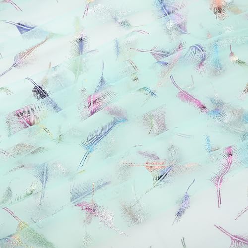 Blausky 150cm x 3m Tüll Stoff,Federtüll Meterware Sparkly Stoff Tüll Netz Netzstoff Dekostoff zum Nähen Tüll mit Bunte Federn Glitzer Tüll für DIY Basteln Tutu Rock Bogen Tischdeko,Hellgrün Blausky 150cm x 3m Tüll Stoff,Federtüll Meterware Sparkly Stoff Tüll Netz Netzstoff Dekostoff zum Nähen Tüll mit Bunte Federn Glitzer Tüll für DIY Basteln Tutu Rock Bogen Tischdeko,Hellgrün von Blausky