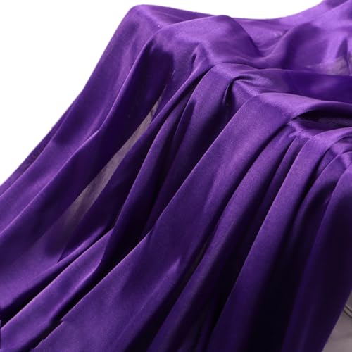 Blausky 155 cm x 3 m Glanz Satin Stoff Meterware,Satin-Stoff,Vorhangstoff,Dekostoff zum N鋒en,f黵 Party Hochzeit Dekoration B黨ne Feier Festival,Tischdecken,DIY Handwerk,Hintergrundstoff,Dunkelviolett von Blausky