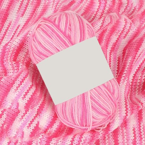 Blausky 1x175 m(50g) Häkelgarn,Bunt Farbverlauf Acrylgarn Weiches Handstrickgarne Acrylgarn Mehrfarbiges Garn Crochet Yarn Acryl Wolle zum Stricken Häkeln und Kunsthandwerk für Anfänger,Rosa A von Blausky