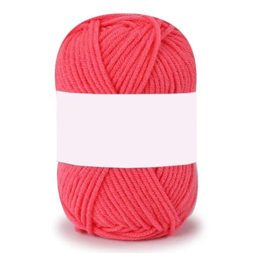 Blausky 1x50 m(25g) Handstrickgarne Bunt Acrylgarn Crochet Yarn Weiches Häkelgarn aus Acryl Acryl Wolle zum Stricken Häkeln und Kunsthandwerk für Anfänger,Durchmesser ca. 2,5mm,Rosa C von Blausky