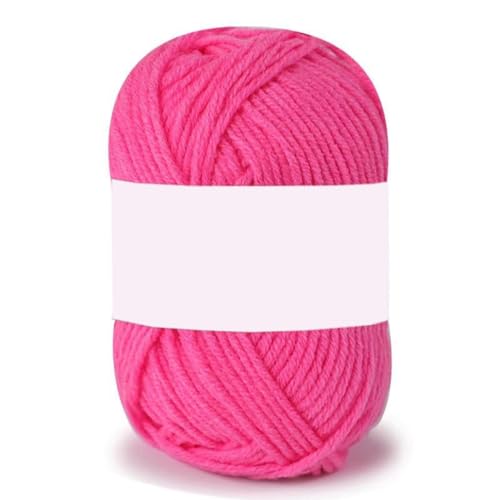 Blausky 1x50 m(25g) Handstrickgarne Bunt Acrylgarn Crochet Yarn Weiches Häkelgarn aus Acryl Acryl Wolle zum Stricken Häkeln und Kunsthandwerk für Anfänger,Durchmesser ca. 2,5mm,Rosa F von Blausky