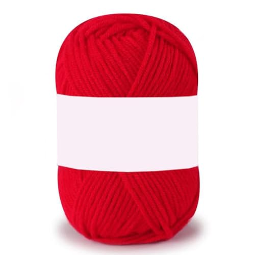 Blausky 1x50 m(25g) Handstrickgarne Bunt Acrylgarn Crochet Yarn Weiches Häkelgarn aus Acryl Acryl Wolle zum Stricken Häkeln und Kunsthandwerk für Anfänger,Durchmesser ca. 2,5mm,Rot B von Blausky