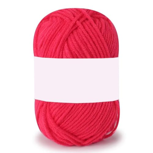 Blausky 1x50 m(25g) Handstrickgarne Bunt Acrylgarn Crochet Yarn Weiches Häkelgarn aus Acryl Acryl Wolle zum Stricken Häkeln und Kunsthandwerk für Anfänger,Durchmesser ca. 2,5mm,Rot E von Blausky