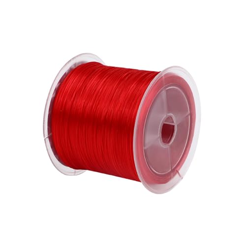 Blausky 1x50m Stretch Schnur,Nylonschnur,0.8mm Schmuckfaden Elastische Faden Perlenschnur Bastelschnur SchmuckfadeArmband Schnur Perlen Kordel für DIY Schmuck Armbänder,Rot von Blausky