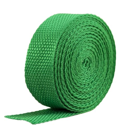 Blausky 2.5cm x 10m Polypropylene Gurtband,Nylon Gurtband,Dekoband Schleifenband Breit Gurtbänder Bänder Stoffgurt für DIY-Herstellung Gepäckgurt,Handtaschen Haustierhalsband Rucksack,Grasgrün von Blausky