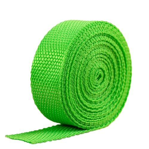 Blausky 2.5cm x 10m Polypropylene Gurtband,Nylon Gurtband,Dekoband Schleifenband Breit Gurtbänder Bänder Stoffgurt für DIY-Herstellung Gepäckgurt,Handtaschen Haustierhalsband Rucksack,Grün von Blausky