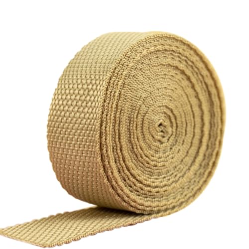 Blausky 2.5cm x 10m Polypropylene Gurtband,Nylon Gurtband,Dekoband Schleifenband Breit Gurtbänder Bänder Stoffgurt für DIY-Herstellung Gepäckgurt,Handtaschen Haustierhalsband Rucksack,Khaki von Blausky