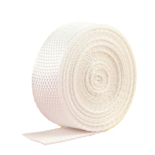 Blausky 2.5cm x 10m Polypropylene Gurtband,Nylon Gurtband,Dekoband Schleifenband Breit Gurtbänder Bänder Stoffgurt für DIY-Herstellung Gepäckgurt,Handtaschen Haustierhalsband Rucksack,Off-White von Blausky