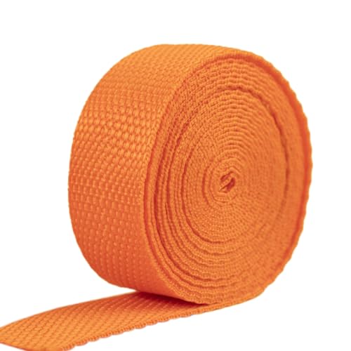 Blausky 2.5cm x 10m Polypropylene Gurtband,Nylon Gurtband,Dekoband Schleifenband Breit Gurtbänder Bänder Stoffgurt für DIY-Herstellung Gepäckgurt,Handtaschen Haustierhalsband Rucksack,Orange von Blausky