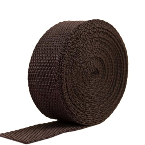 Blausky 2.5cm x 20m Polypropylene Gurtband,Nylon Gurtband,Dekoband Schleifenband Breit Gurtbänder Bänder Stoffgurt für DIY-Herstellung Gepäckgurt,Handtaschen Haustierhalsband Rucksack,Braun von Blausky