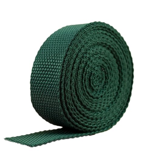 Blausky 2.5cm x 20m Polypropylene Gurtband,Nylon Gurtband,Dekoband Schleifenband Breit Gurtbänder Bänder Stoffgurt für DIY-Herstellung Gepäckgurt,Handtaschen Haustierhalsband Rucksack,Dunkelgrün von Blausky