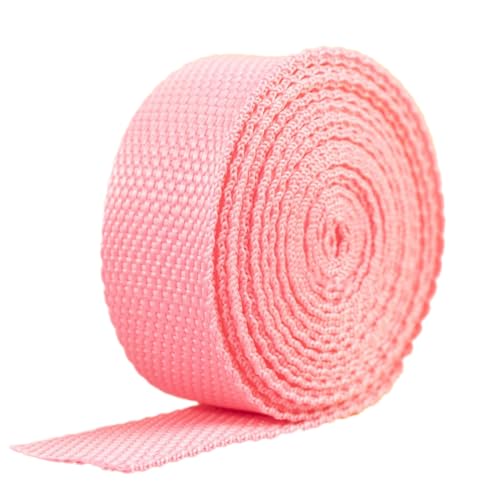 Blausky 2.5cm x 20m Polypropylene Gurtband,Nylon Gurtband,Dekoband Schleifenband Breit Gurtbänder Bänder Stoffgurt für DIY-Herstellung Gepäckgurt,Handtaschen Haustierhalsband Rucksack,Rosa von Blausky