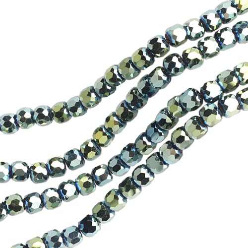 Blausky 20 Stück 14mm Glasperlen zum Auffädeln,Bunte Kristallglasperlen Runde Perlen Facettierte Perlen mit Loch Bastelnperlen Glitzerperlen für Armbänder Schlüsselanhänger,Grün plattiert Blausky 20 Stück 14mm Glasperlen zum Auffädeln,Bunte Kristallglasperlen Runde Perlen Facettierte Perlen mit Loch Bastelnperlen Glitzerperlen für Armbänder Schlüsselanhänger,Grün plattiert von Blausky