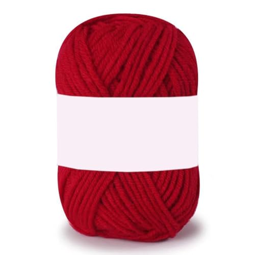 Blausky 2x50 m(50g) Handstrickgarne Bunt Acrylgarn Crochet Yarn Weiches Häkelgarn aus Acryl Acryl Wolle zum Stricken Häkeln und Kunsthandwerk für Anfänger,Durchmesser ca. 2,5mm,Rot D von Blausky