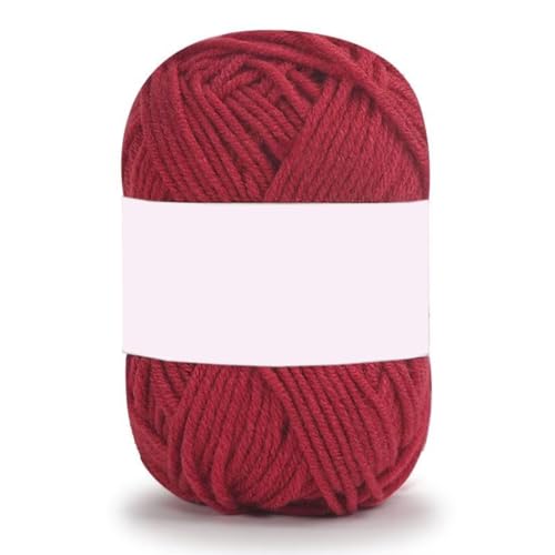 Blausky 2x50 m(50g) Handstrickgarne Bunt Acrylgarn Crochet Yarn Weiches Häkelgarn aus Acryl Acryl Wolle zum Stricken Häkeln und Kunsthandwerk für Anfänger,Durchmesser ca. 2,5mm,Rot G von Blausky