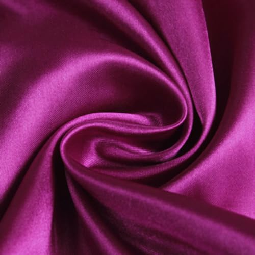 Blausky 3m x 150cm Satin Stoff,Seidiger Futterstoff Meterware aus Polyester Satinstoff Dekostoff Glänzender Stoff zum Nähen für Kostümen Bekleidung Hochzeitskleider Schleife Tischdecken,Violett von Blausky