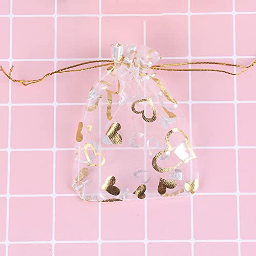 Blausky 50 Stück Schmuck Säckchen,Transparenter Organzabeutel Klein Schmuckbeutel mit Kordelzug Bunt Organzasäckchen zum Befüllen für Jubiläen Valentinstag Weihnachtsfest 10x13cm,Transparent von Blausky