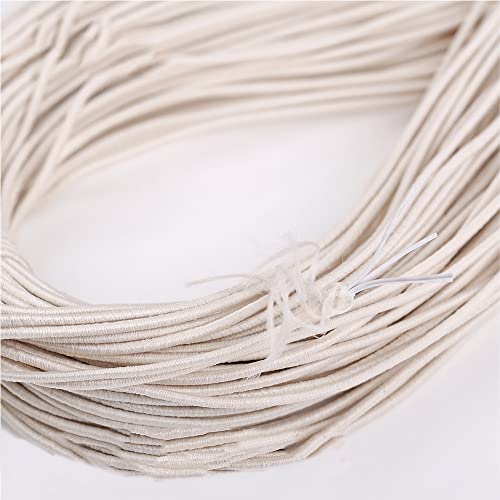 Elastisch Faden,1.5 mm x 75 m Flexibles Gummiband,Gummikordel,Gummischnur,Mehrfarbig Perlenschnur,für Schmuck,Masken,Party-Hüte,Camping,Schnürsenkel,DIY Projekte und Handwerk,Beige von Blausky