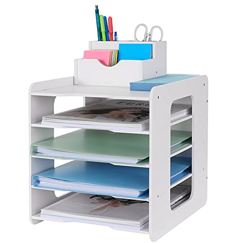 Briefablage, Papier-Organizer, Schreibtisch-Organizer, Dokumentenhalter, A4-Papierablagen für Zuhause, Büro, Schule (5 Ebenen) von BlayaAdd