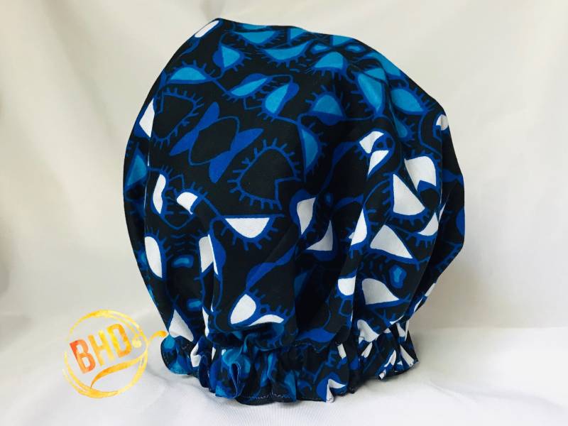 Ankara Haarhaube - Schlafhaube Satin Bonnet Satinmütze Schlafmütze Satin-Gefüttert Handgemachte Mütze von BlessedHandsDesigns