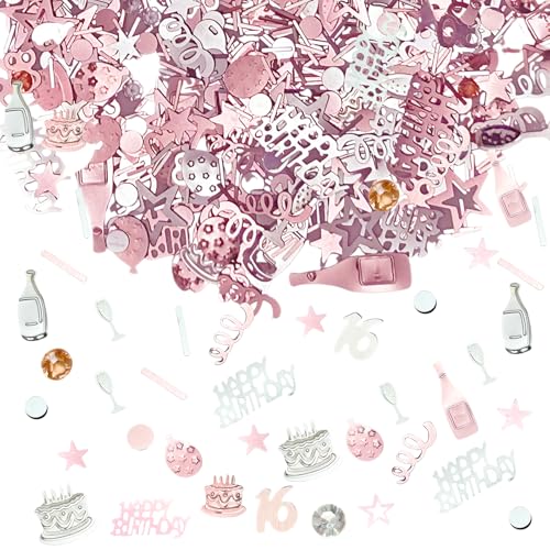 Bliceon Konfetti zum 16. Geburtstag, 20g Rosa und Silber Glänzendes Streukonfetti für Tischdeko, Geschenktüten, Einladungen, Tortenständer und Partydekorationen, 16 Geburtstag Feiern Bliceon Konfetti zum 16. Geburtstag, 20g Rosa und Silber Glänzendes Streukonfetti für Tischdeko, Geschenktüten, Einladungen, Tortenständer und Partydekorationen, 16 Geburtstag Feiern von Bliceon
