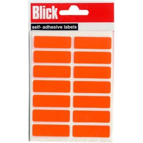 Blick Etiketten Vorteilspackung (5 Tüten, 12 x 38 mm) orange von Blick