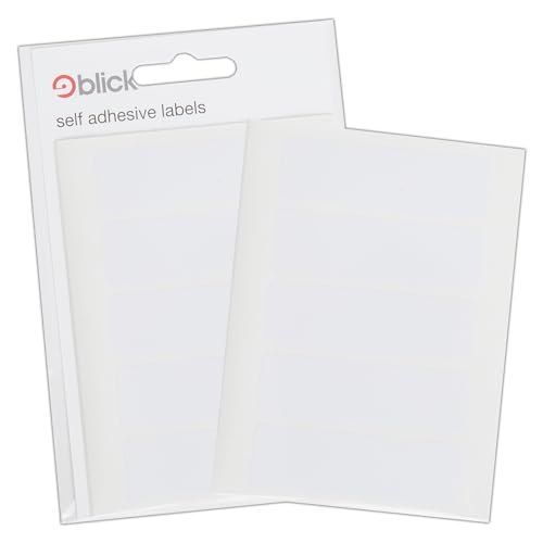 Blick White Aufkleber 19mm x 63mm (35 Aufkleber) von Blick