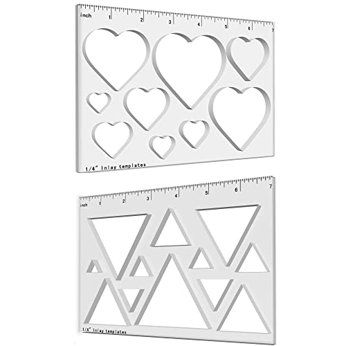 Inlay Template Set, Decorative Templates and Router Template for Woodworking，Router Jig Template (1P Heart+1P Triangle) von Blifula