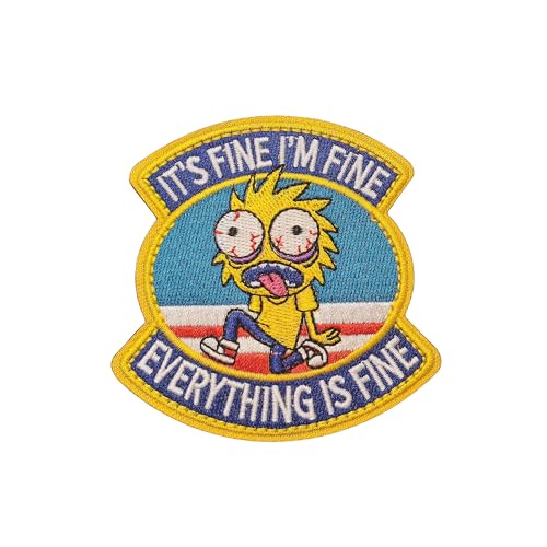 Aufnäher mit Aufschrift "It's Fine I'm Fine Everything is Fine – Funny Military Moral", niedlicher Meme-Aufnäher, Mello Patch – Klettverschluss – bestickter Emblem-Verschluss für taktischen Rucksack, von Blimark