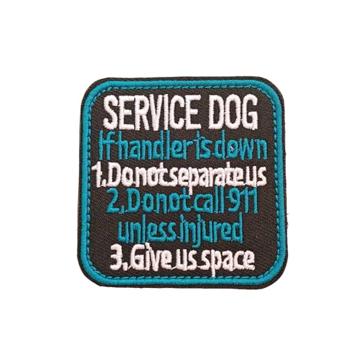 Blimark Aufnäher mit Aufschrift "Service Dog", Aufschrift "If Handler is Down", lustiger Moral-Patch, niedlicher Meme-Aufnäher, Mello Patch – Klettverschluss – bestickter Emblem-Verschluss für von Blimark