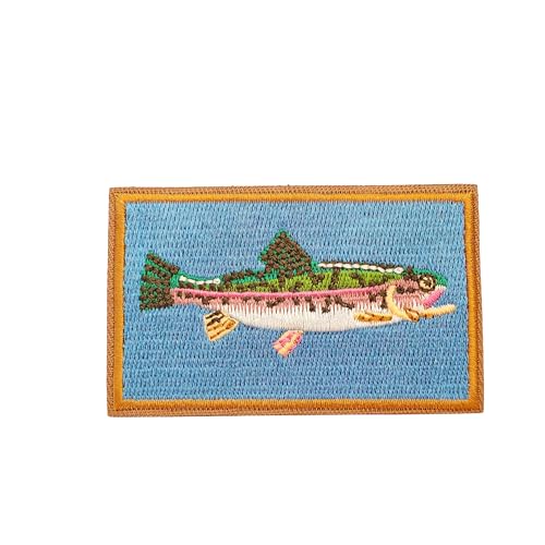 Blimark Taktischer Aufnäher mit Motiv "Wildlife Trout Fish", lustiger Militär-Moral-Patch, niedlicher Meme-Aufnäher, Mello Patch – Klettverschluss – bestickter Emblem-Verschluss für taktische von Blimark