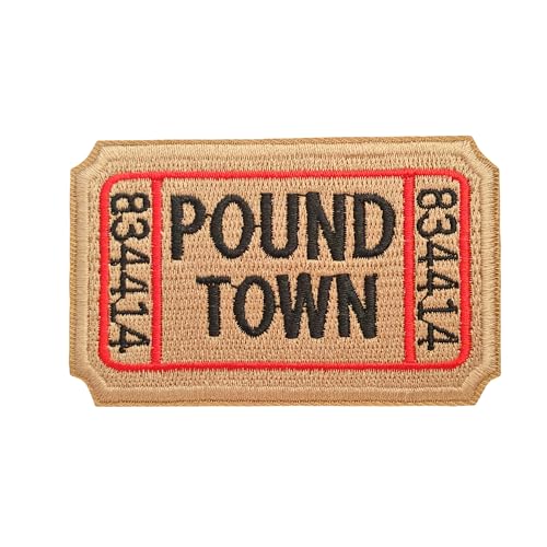 Blimark Ticket to Pound Town Moral Patch: Lustige Militär-Moral-Patches, süßes Meme-Patch, Mello Patch – Klettverschluss – Emblem-Verschluss für taktische Rucksäcke, Taschen, Murph-Westen, Jeans, von Blimark