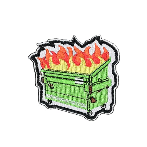 Funny Dumpster Fire Military Patches: Cute Meme Patch Mello Patch - Hook and Loop - Embroidered Emblem Fastener for Tactical Backpack Bags Murph Vests Jeans Hats Helmets, Veteran Owned von Blimark