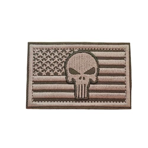 Taktische Aufnäher mit amerikanischer Flagge mit Totenkopf: Lustige Militärmoral-Patches, niedlicher Meme-Aufnäher, Mello Patch – Klettverschluss – bestickter Emblem-Verschluss für Rucksack, Taschen, von Blimark