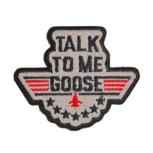 Talk to Me Goose Morale Patch – lustige, bestickte Militär-Emblem-Applikation mit Klettverschluss zum Aufnähen, Meme-Patch für taktische Rucksäcke, Kleidung, Jacken, Jeans, Hüte, Taschen, Westen und von Blimark