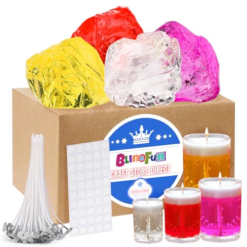 Blingfun Kerzenherstellungs-Set, 4-teiliges Gelee-Wachs (helle Farbe) von Blingfun