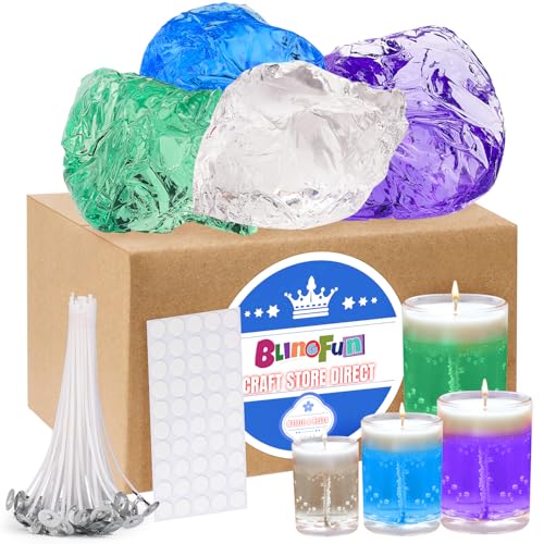 Blingfun Kerzenherstellungs-Set, 4-teiliges Gelee-Wachs (tiefe Farbe) von Blingfun