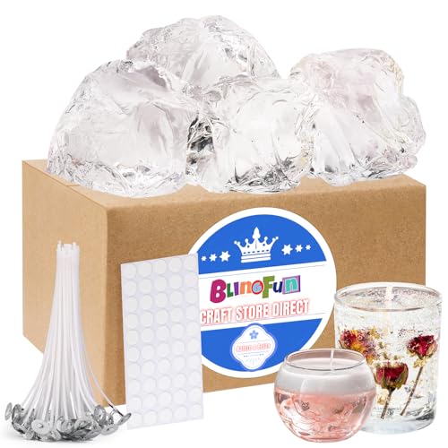 Blingfun Kerzenherstellungs-Set, 4-teiliges Gelee-Wachs (transparent) von Blingfun