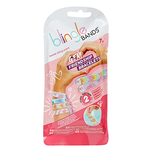 Blingle Bands 25202 - Bestie Pack mit 2 Freundschafts-Armbändern zum Selbstgestalten, DIY Bracelets Komplettset mit verschiedenen Designs, Diamond Painting und Perlenbasteln für Kinder ab 7 Jahren von Blingle Bands