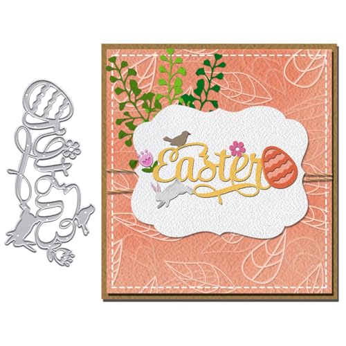 Osterhasen-Stanzformen für Bastelarbeiten, Scrapbooking, Kartenherstellung, festliche Stanzformen mit Hasen-Blumen- und Osterdesigns für personalisierte Geschenke, Karten und Albumkreationen von Blinket