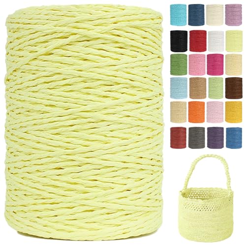 Raffia Garn (2mm X 300m) – Doppelstrang Papierdraht Zum Häkeln & Stricken Von Taschen, Strandmützen & DIY | Weiches Geflochtenes Bastband | Raffia Strickgarn (G17) von BlissFabrics