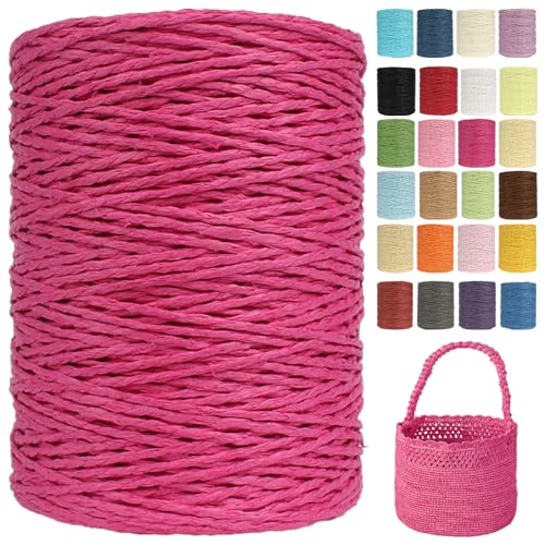 Raffia Garn (2mm X 300m) – Doppelstrang Papierdraht Zum Häkeln & Stricken Von Taschen, Strandmützen & DIY | Weiches Geflochtenes Bastband | Raffia Strickgarn (G29) von BlissFabrics