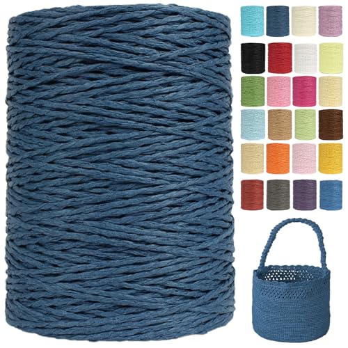 Raffia Garn (2mm X 300m) – Doppelstrang Papierdraht Zum Häkeln & Stricken Von Taschen, Strandmützen & DIY | Weiches Geflochtenes Bastband | Raffia Strickgarn (G5) von BlissFabrics