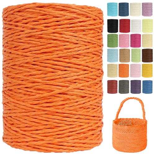 Raffia Garn (2mm X 300m) – Doppelstrang Papierdraht Zum Häkeln & Stricken Von Taschen, Strandmützen & DIY | Weiches Geflochtenes Bastband | Raffia Strickgarn (G54) von BlissFabrics