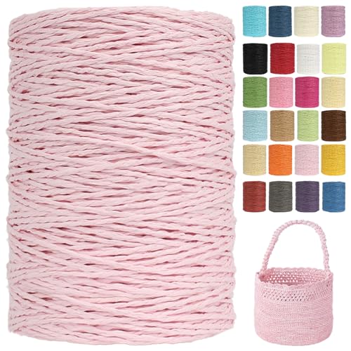 Raffia Garn (2mm X 300m) – Doppelstrang Papierdraht Zum Häkeln & Stricken Von Taschen, Strandmützen & DIY | Weiches Geflochtenes Bastband | Raffia Strickgarn (G55) von BlissFabrics