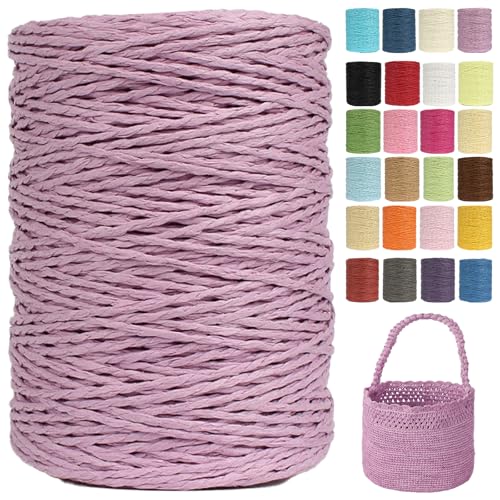 Raffia Garn (2mm X 300m) – Doppelstrang Papierdraht Zum Häkeln & Stricken Von Taschen, Strandmützen & DIY | Weiches Geflochtenes Bastband | Raffia Strickgarn (G9) von BlissFabrics