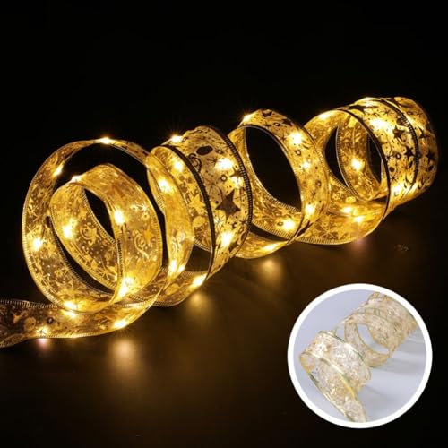 LED-Lichterkette, 5 m lang, mit 50 LEDs in verschiedenen Farben, ideal für die Dekoration Ihres Gartens oder für Veranstaltungen im Innenbereich (Gold, Warmweiß) von BlissfulAbode