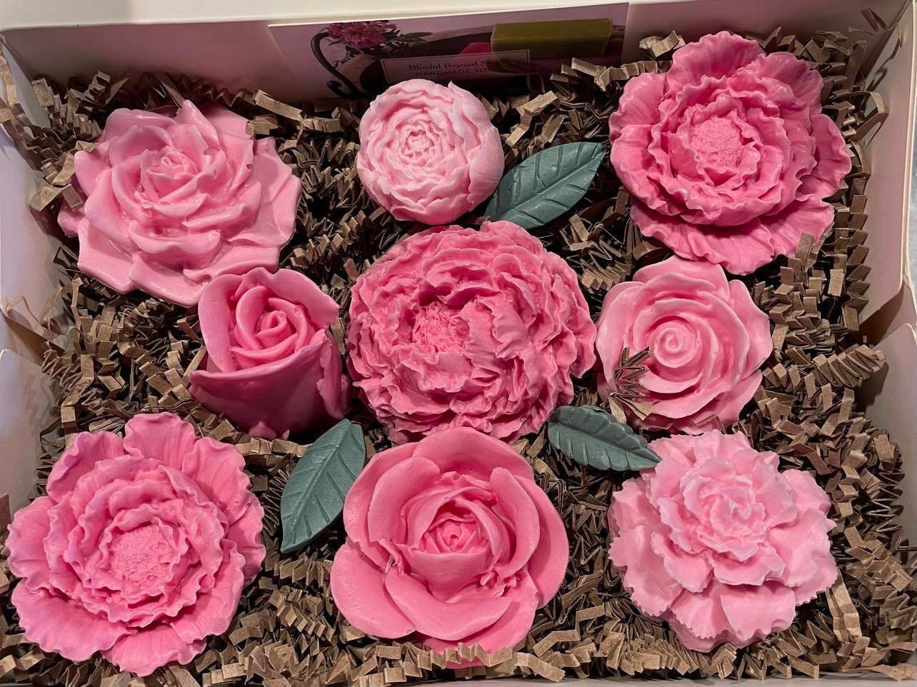 Pfingstrose Rose Seife Blumenbox von BlissfulBeyondSoap